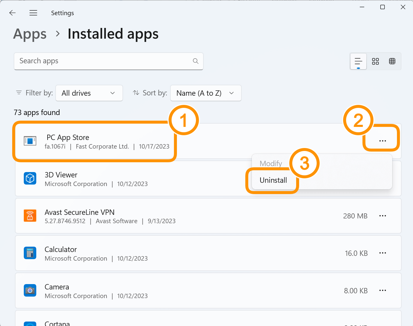 picture 2 how to uninstall app